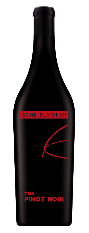 Flaschenfoto des prämierten Pinot Noir © Weingut Scheibhofer