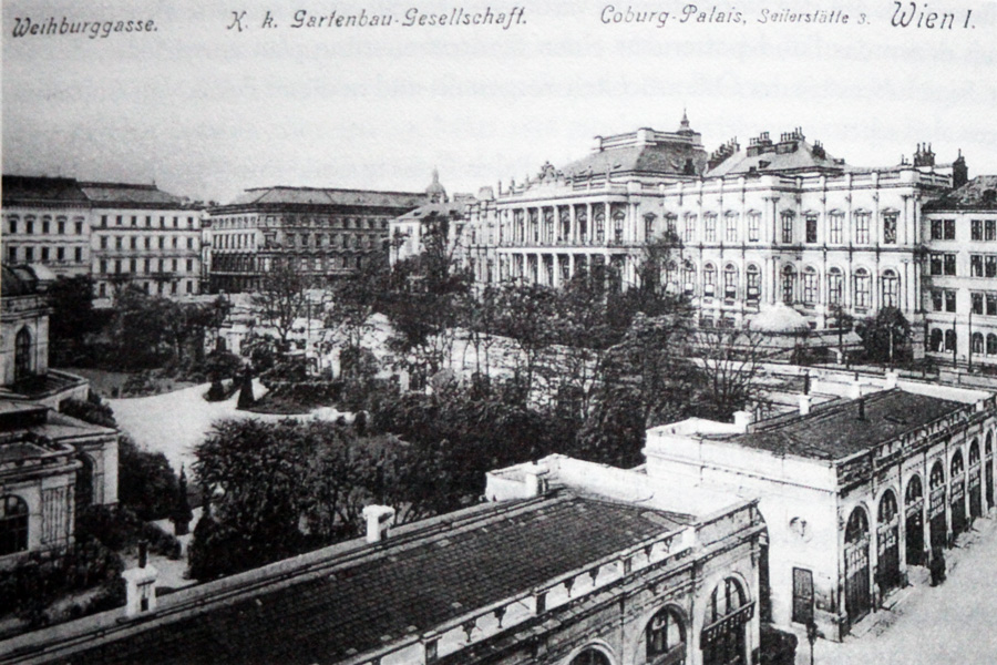 Das Palais Coburg auf einer Ansichtskarte, Illustration aus dem beschriebenen Buch