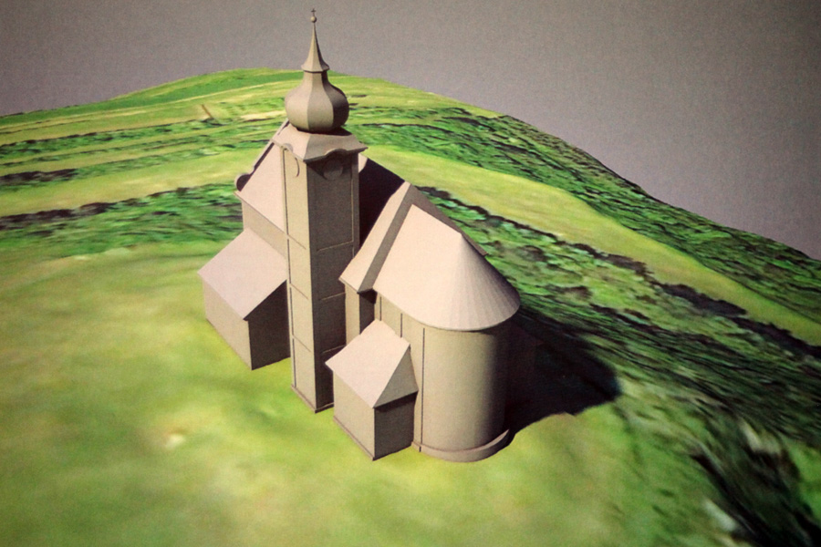 Visualisierung der barocken Kirche auf dem Michelberg, aus dem besprochenen Buch