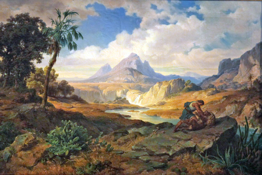 Heroische Landschaft mit Samsons Kampf mit dem Löwen Edmund von Wörndle zu Adelsfried