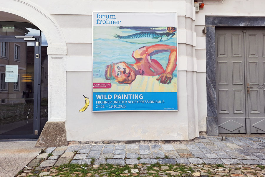 Forum Frohner, Eingang und Plakat