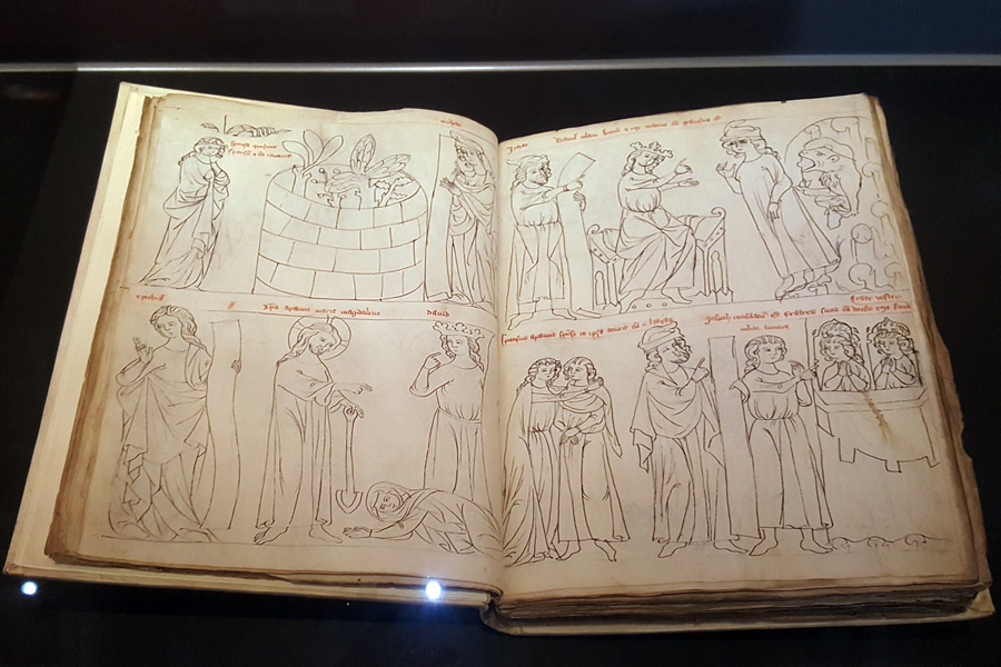 Krumauer Bilderkodex, Armenbibel, Handschrift, Pergament