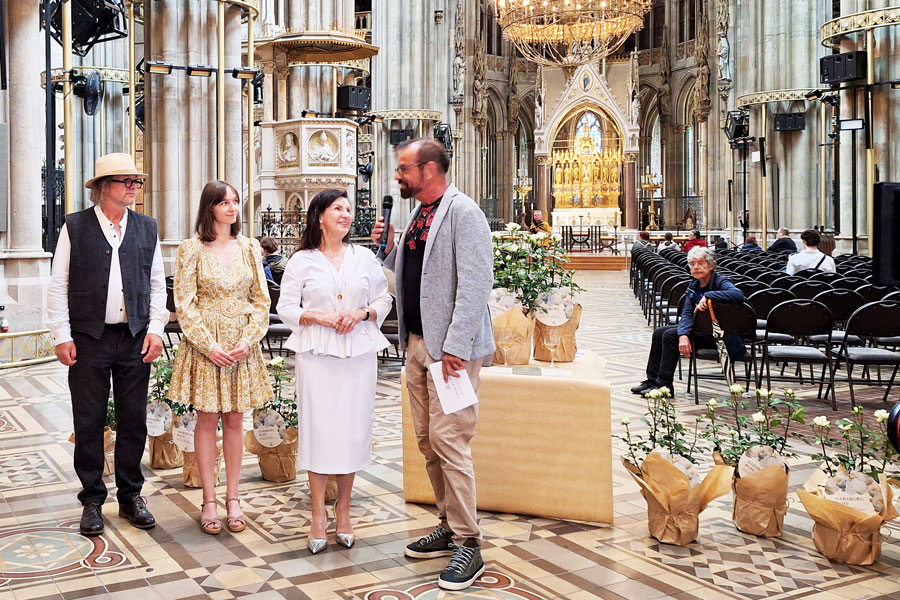 v.l.: Hubertus Haselberger, Anna Luger, Herta Margareta Habsburg-Lothringen, Karl Ploberger