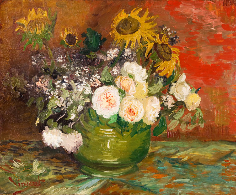 Vincent van Gogh Rosen und Sonnenblumen, 1886 © Foto: Kunsthalle Mannheim / Cem Yücetas