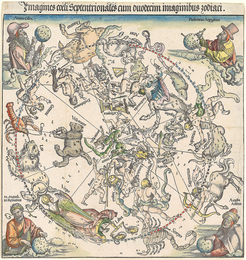 Albrecht Dürer, Die Karte des nördlichen Sternenhimmels © Staatliche Graphische Sammlung München