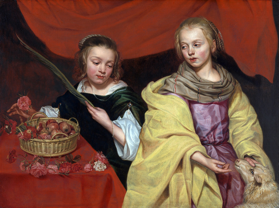 Michaelina Wautier, Zwei Mädchen als hl. Agnes und hl. Dorothea © Königliches Museum