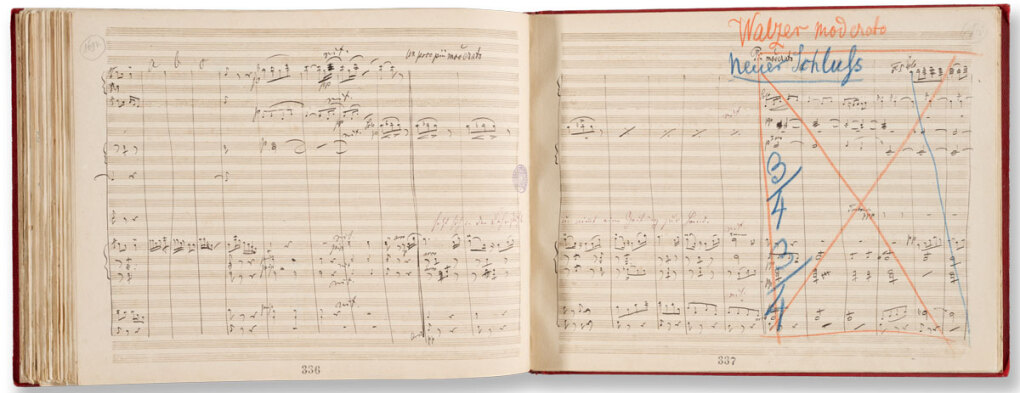 Originalpartitur "Die Fledermaus" (aufgeschlagen) von Johann Strauss © Wienbibliothek im Rathaus