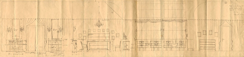 Plan für Hofmannsthals Salon Entwurf: Oskar Strnad, 1917/20 © Freies Deutsches Hochstift