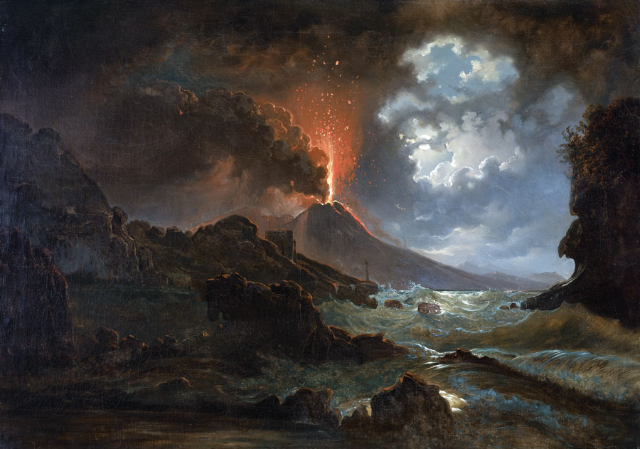 Joseph Rebell, Vesuvausbruch bei Nacht mit Blick auf die Scuola di Virgilio, 1822 © Belvedere, Wien