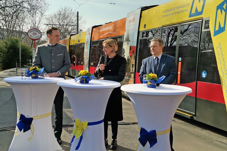 Landesrat Jochen Danninger, Landeshauptfrau Johganna Mikl-Leitner, Bürgermeister Michael Ludwig