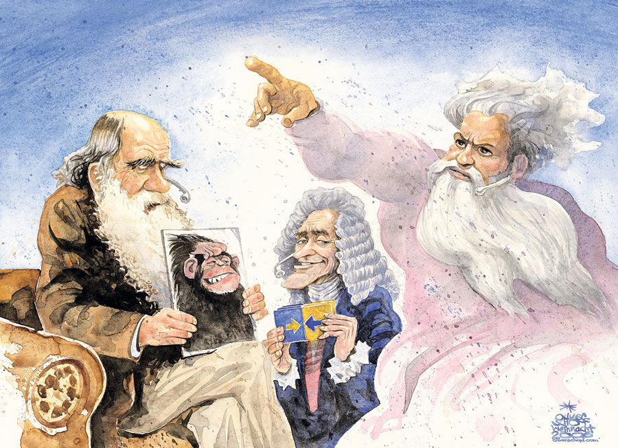 Fiktive Talkshow: Charles Darwin gegen Gott, Moderation Voltaire, 2006 © Oliver Schopf Fiktive Talkshow: Charles Darwin gegen Gott, Moderation Voltaire, 2006 © Oliver Schopf