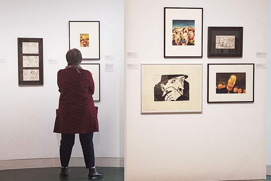 Dialog Manfred Deix, Werner Berg, Ausstellungsansicht