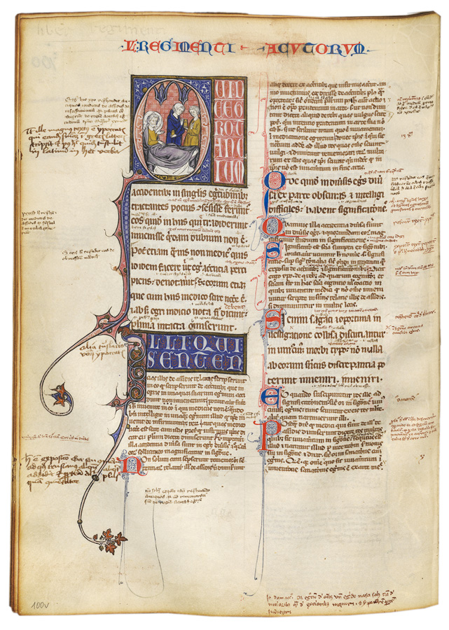 Arzt am Krankenbett, Medizinische Sammel¬handschrift Paris, ca. 1300 © Österreichische Nationalbibl.