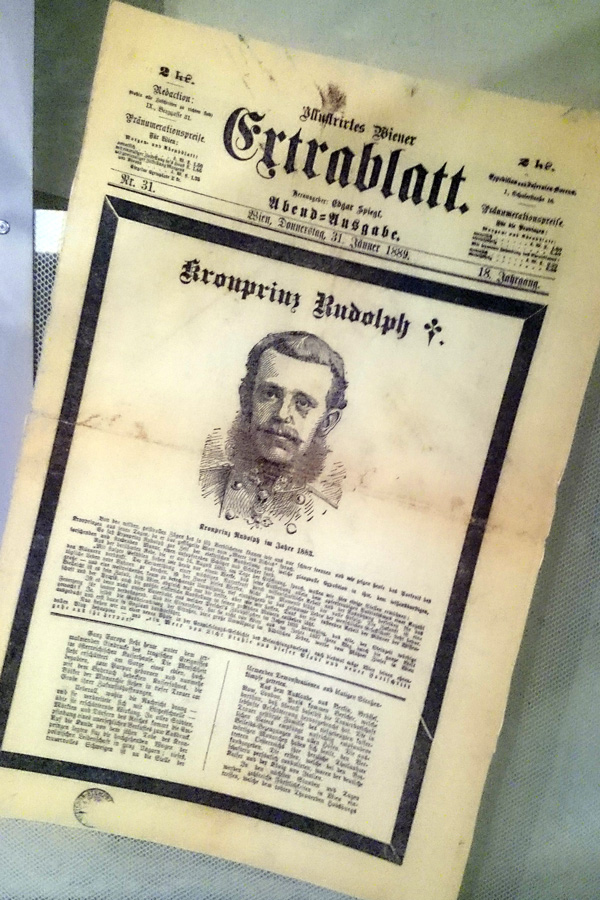 Extrablatt zum Tod von Kronprinz Erzherzog Rudolf 