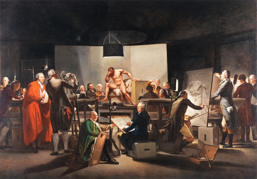 Martin Ferdinand Quadal, Der Aktsaal der Wiener Akademie im St.-Anna-Gebäude, 1787 © Gemäldegalerie Martin Ferdinand Quadal, Der Aktsaal der Wiener Akademie im St.-Anna-Gebäude, 1787 © Gemäldegalerie