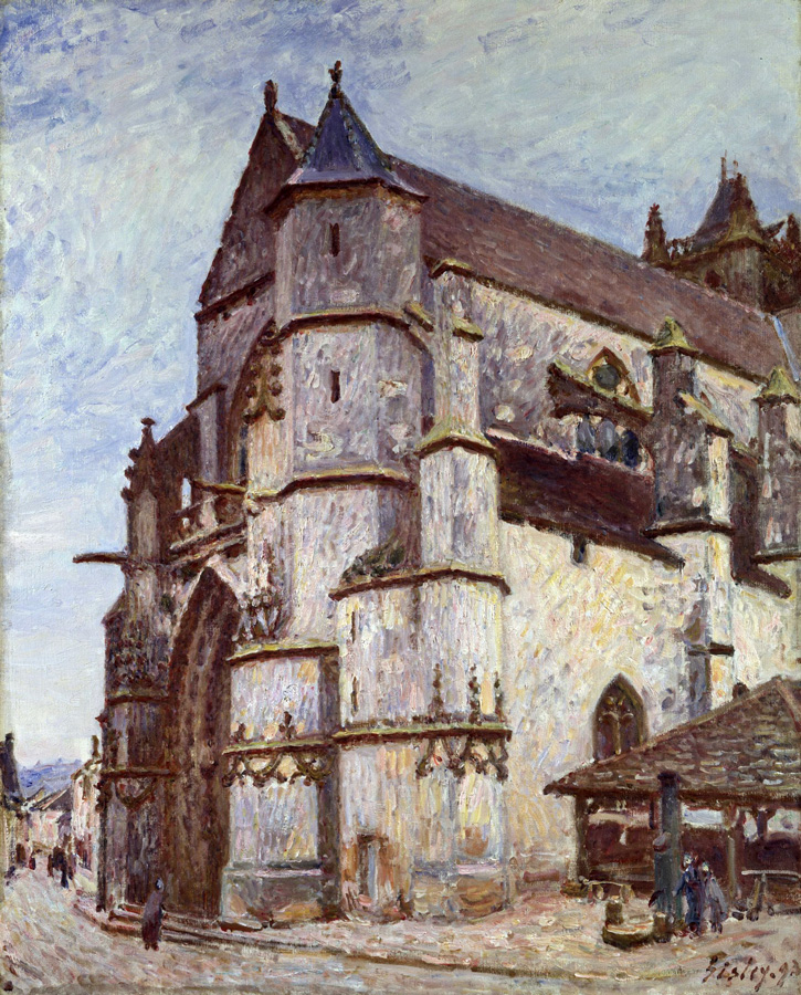  Alfred Sisley, Die Kirche von Moret, regnerisches Wetter, Morgen, 1893  Museum Langmatt