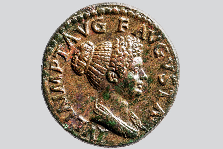 Münzporträt der Iulia Titi Dupondius des Titus © KHM-Museumsverband