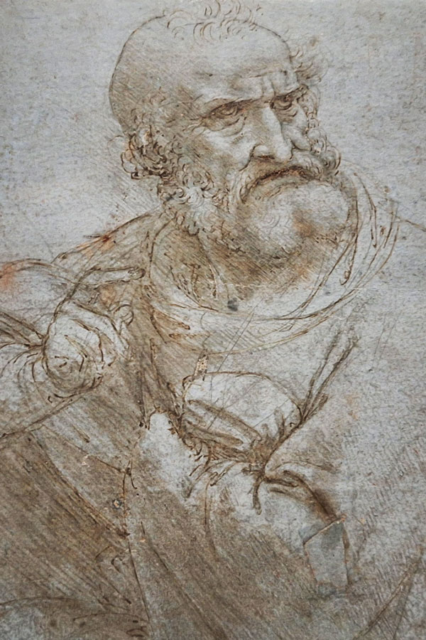 Leonardo da Vinci, Halbfigur eines Apostels