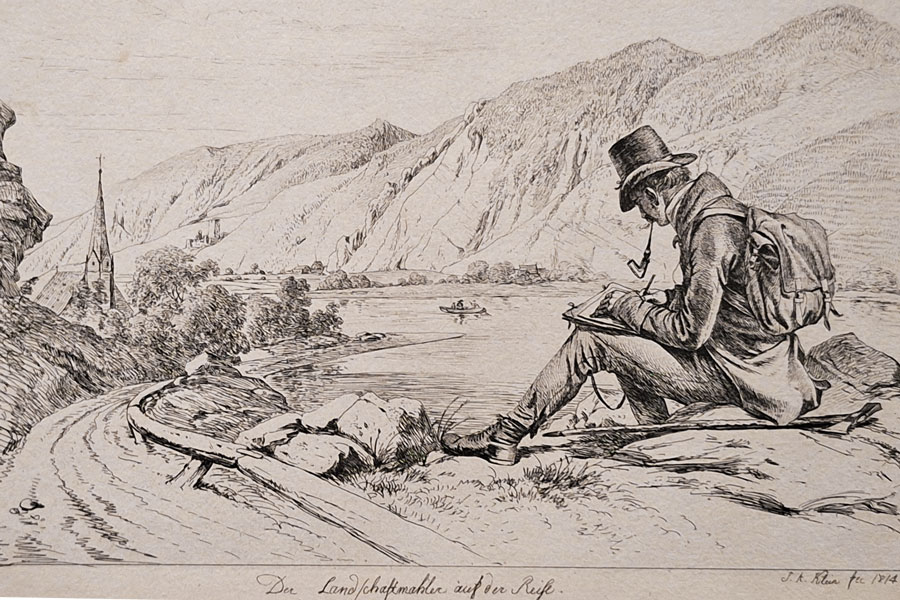 Johann Adam Klein, Landschaftsmaler auf der Reise, 1814