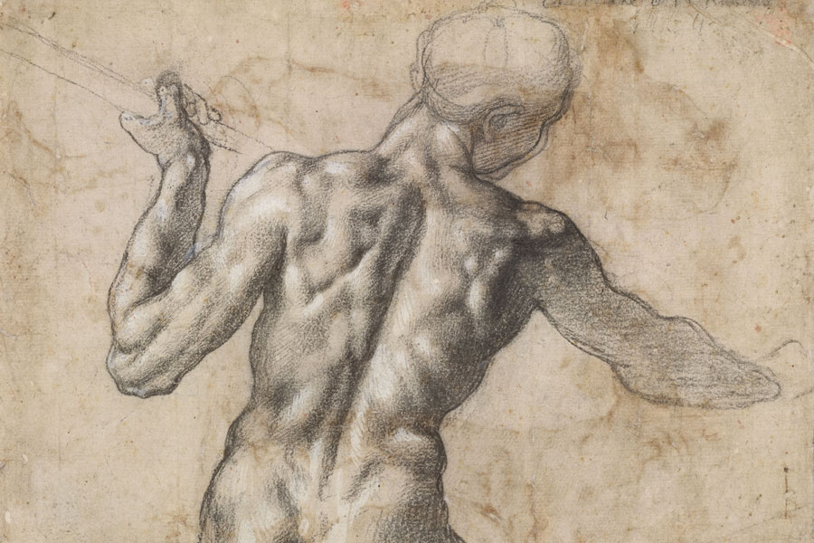 Michelangelo Buonarroti Männlicher Rückenakt, um 1504, Albertina