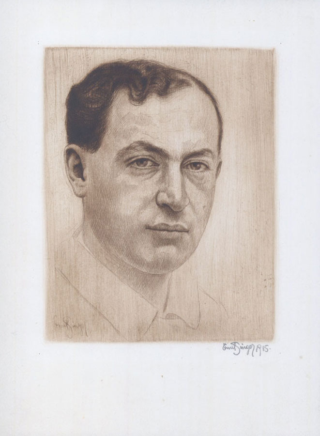 Emil Singer: Selbstporträt. Radierung, 1915 © JMW / Schenkung Dr. Sandy Rikoon