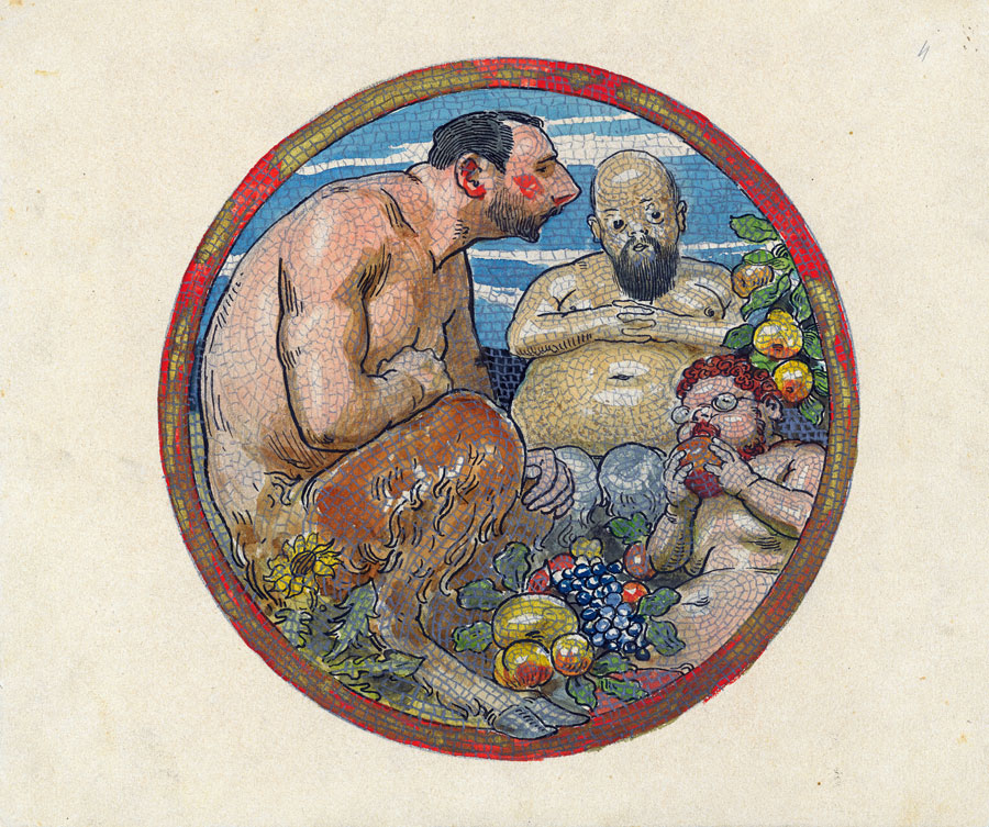 Maximilian Lenz Stolba, Boehm und Nowak als Faune, um 1895 © Foto: ALBERTINA, Wien