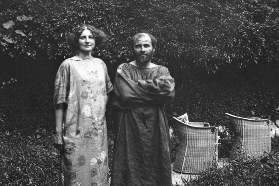 Emilie Flöge mit Gustav Klimt, zeitg. Foto © Leopold Museum
