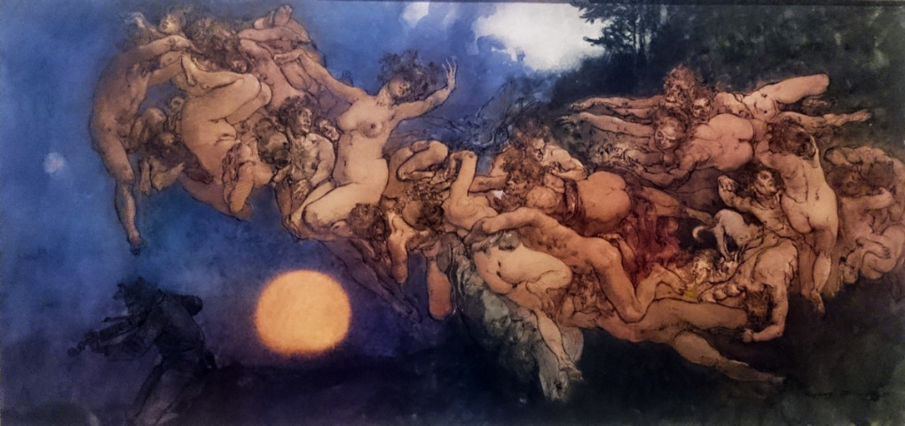 Der Geiger (1895) Aquarell und Tusche