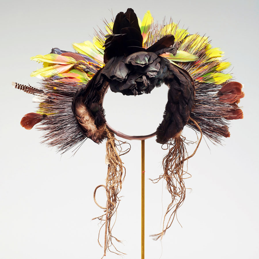 Federkopfschmuck, Chamacoco, Chaco, Paraguay, vor 1901, Weltmuseum Wien, Sammlung Guido Boggiani Federkopfschmuck, Chamacoco, Chaco, Paraguay, vor 1901, Weltmuseum Wien, Sammlung Guido Boggiani