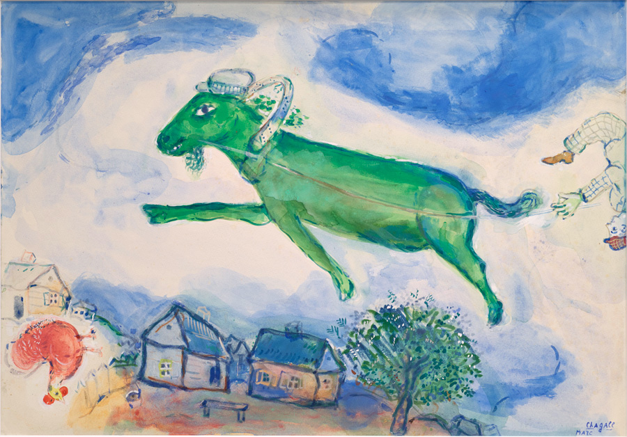 Marc Chagall, L'âne vert, ca. 1936, Heidi Horten Collection, © Bildrecht Wien, 2026 Marc Chagall, L'âne vert, ca. 1936, Heidi Horten Collection, © Bildrecht Wien, 2026
